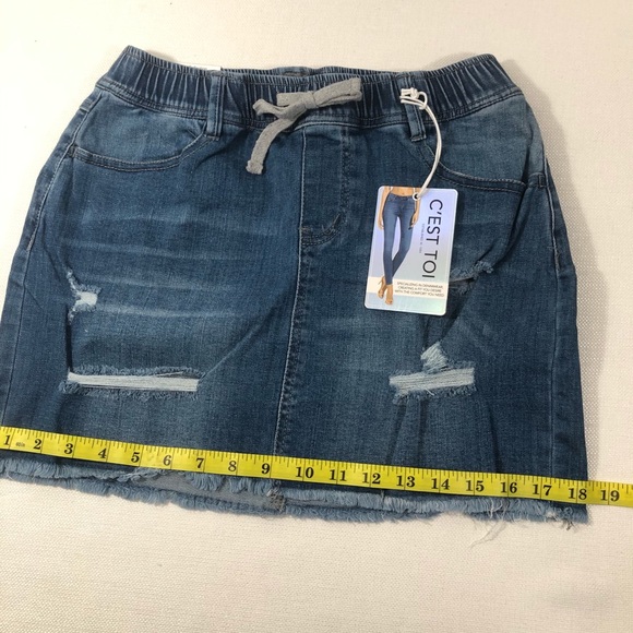 C'est Toi Mini blue jean denim skirt Medium M - Picture 5 of 11